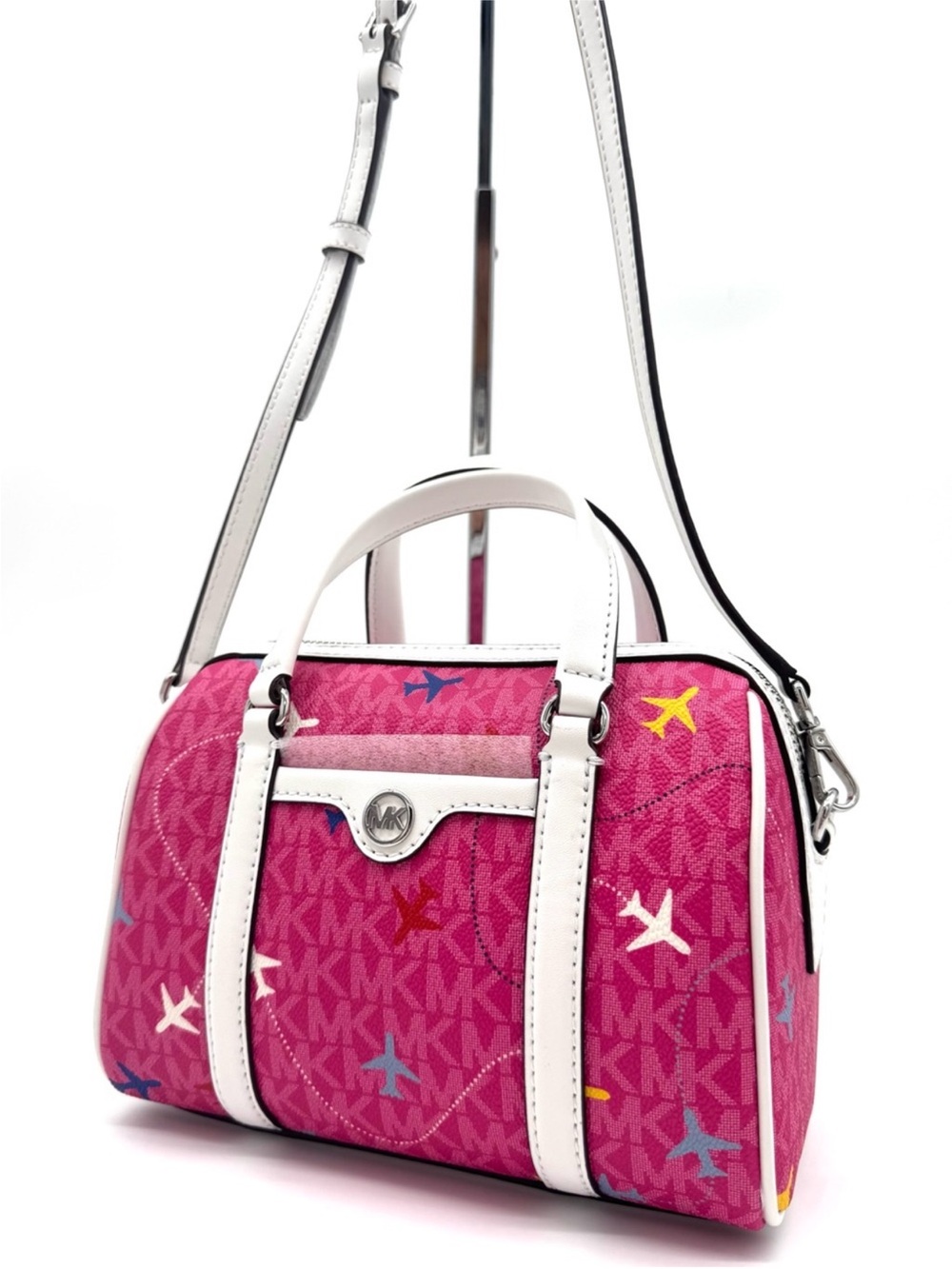 Michael Kors Small Travel Duffle Xbody Bag Dragon Fruit Multi